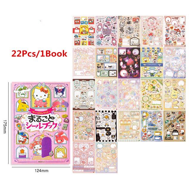 Sanrio-pegatina de Hello Kitty para niños, libro con melodía Cinnamoroll Goo, tarjeta de dibujos animados, bonita, decoración de cuenta de mano, juguetes, regalos, nuevo