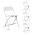 FENG20 Classic White Folding Chairs Set of 4 Garden Patio Plastic