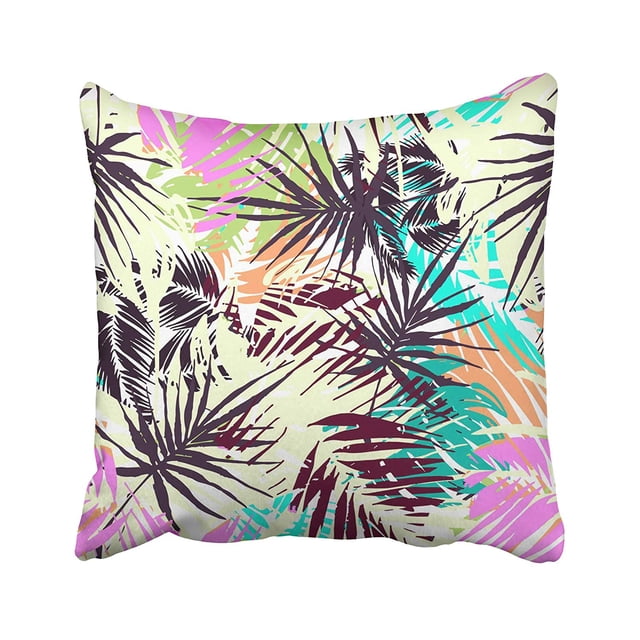EREHome Motif Tropical Exotique de Forêt Rouge à l'Encre, Design de Coups de Pinceau en Style Gribouillage Grunge, Taie d'Oreiller, Housse de Coussin 20x20 Pouces, Housses de Coussin Décoratif