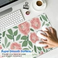 thumbnail image 4 of Pink Flowers and Leaves Desk Mouse Pad Pad Mouse Waterproof Washable for Office Home Work Gaming Table Tables Mouse Pad Rubber Base Mousepad with Stitched Edges 35.4x15.7inches, 4 of 7