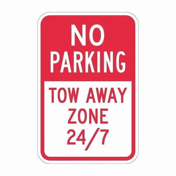 Lyle Tow Zone No Parking Sign,18" x 12, T1-3055-EG_12x18 T1-3055-EG_12x18