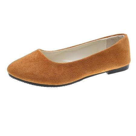 

SHYKU Womens Flats Shoes Portable Pumps Ballet Flat Slip-on Ballerina Pumps Shoes Ladies Loafers