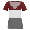 thumbnail image 4 of B91xZ Chemises d'Été pour Femmes Col Rond Manches Courtes Tops Pull-Over, Vin m, 4 of 5
