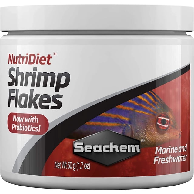 Alimento para peces Seachem NutriDiet Shrimp Flakes 50 g con probióticos
