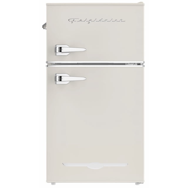 Frigidaire 3.1 Cu. ft. 2-Door Compact Retro Refrigerator with Freezer, Bar Fridge with Side Bottle Opener, Cream