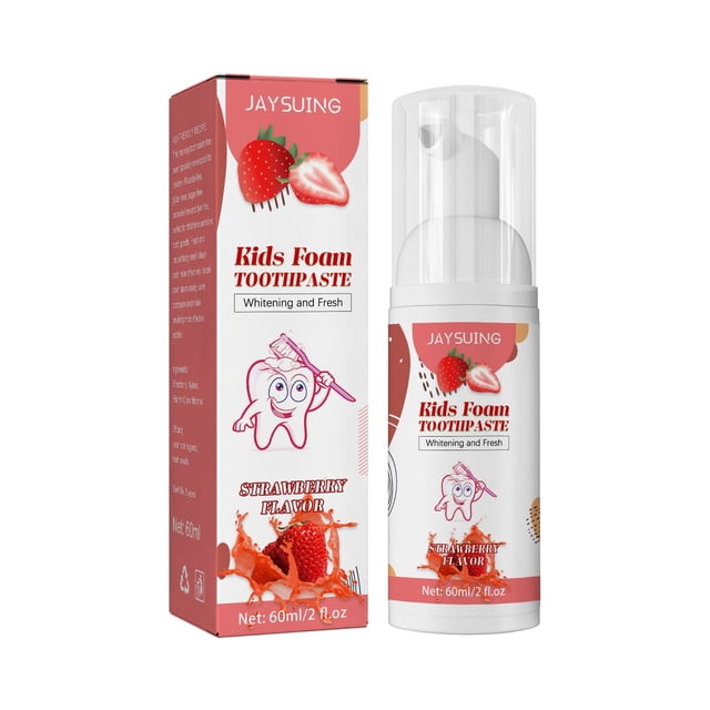 Pasta de dientes limpieza Pasta de dientes infantil Pasta de dientes en espuma para niños, 60 ml, Protección especial para dientes de leche Pasta de dientes infantil con bajo contenido de flúor (Compr