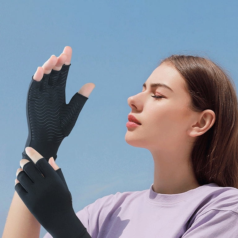 bicycle gloves with wrist support Kumdkd Copper Infused Cycling Gloves - Half Finger Bike Gloves with Wrist  Support & Anti-Slip Grip for Men/Women, Arthritis Relief & Vibration  Protection