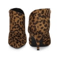 thumbnail image 4 of BLISSFUL STEP Women's Ankle Boots Pointed Toe Kitten Heels Side Zip Faux Suede Booties  Brown Leopard 6.5, 4 of 4