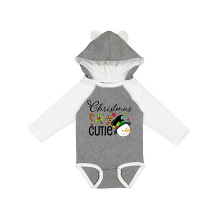 

Inktastic Christmas Cutie snowman Gift Baby Boy or Baby Girl Long Sleeve Bodysuit