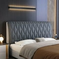 thumbnail image 2 of NANAHuang Artificial Leather Quilted Bed Head Cover Solid Color Head Cover Luxury Universal All-inclusive Dust-proof Bed Curved Back Cover, 2 of 5