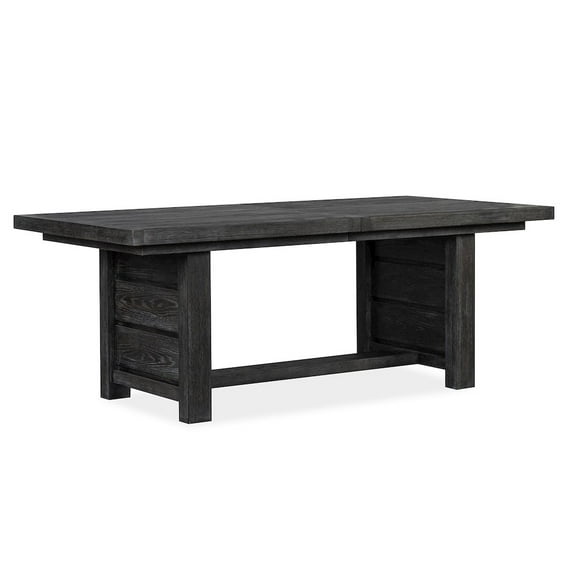 Magnussen Home Plum Creek Ravenwood Black Extendable Trestle Dining Table