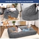 thumbnail image 2 of Qinaqin Convertible Corduroy Bean Bag Chair Cama cm de Anchoashable Cover Floor Sofá para Adults Giant en Light Gris, 2 of 7