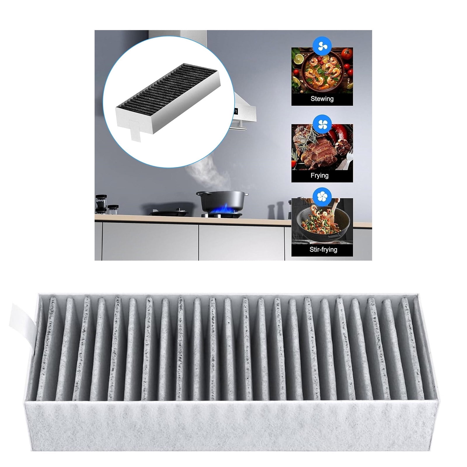 4Pieces Ranges Hood Filter Cooker Hood Filter Indoor BBQ Hood Filter Oil Purifiering Filter Ranges Hood Filter for Cooking