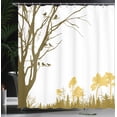 thumbnail image 3 of Ambesonne Forest Shower Curtain, Nature Panorama Forest Print, 69"Wx75"L, Fawn Yellow, 3 of 4