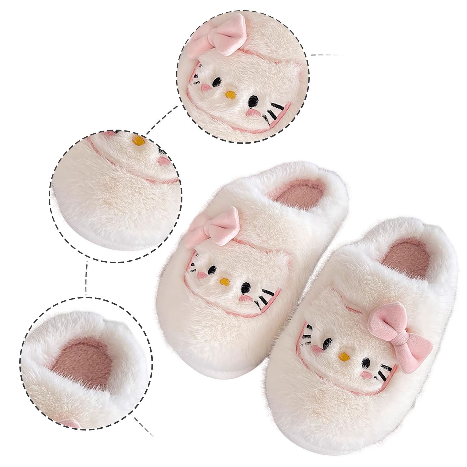 Sabots Hello Kitty Sanrio Officiels - Pantoufles Hiver Polaires Avec Semelle Antidérapante - Taille EU 35 à 41 - Parfait Cadeau Fille Ado Et Femme - 6