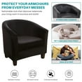 thumbnail image 6 of Eurhowing Stretchable Tub Chair Slipcover, 2-Piece Velvet Soft Armchair Cover with Cushion Cover, Elastic Fit Club Chair Sofa Couch Slipcover, 2-Pack, Black, 6 of 10