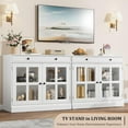 thumbnail image 2 of Ourlova 35.4" Oak Sideboard Buffet Cabinet with Glass Door, Modern Storage with Drawer & Adjustable Shelves, Freestanding for Dining Room, Living Room, Kitchen, 2 of 8