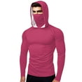 thumbnail image 3 of QIUOMBBP Outdoor Sport Hoodie for Women Long Sleeve Ice Silk UPF 50+ Shirts with Face Mask Unisex Breathable Summer UV Protection Tops Hot Pink S, 3 of 10