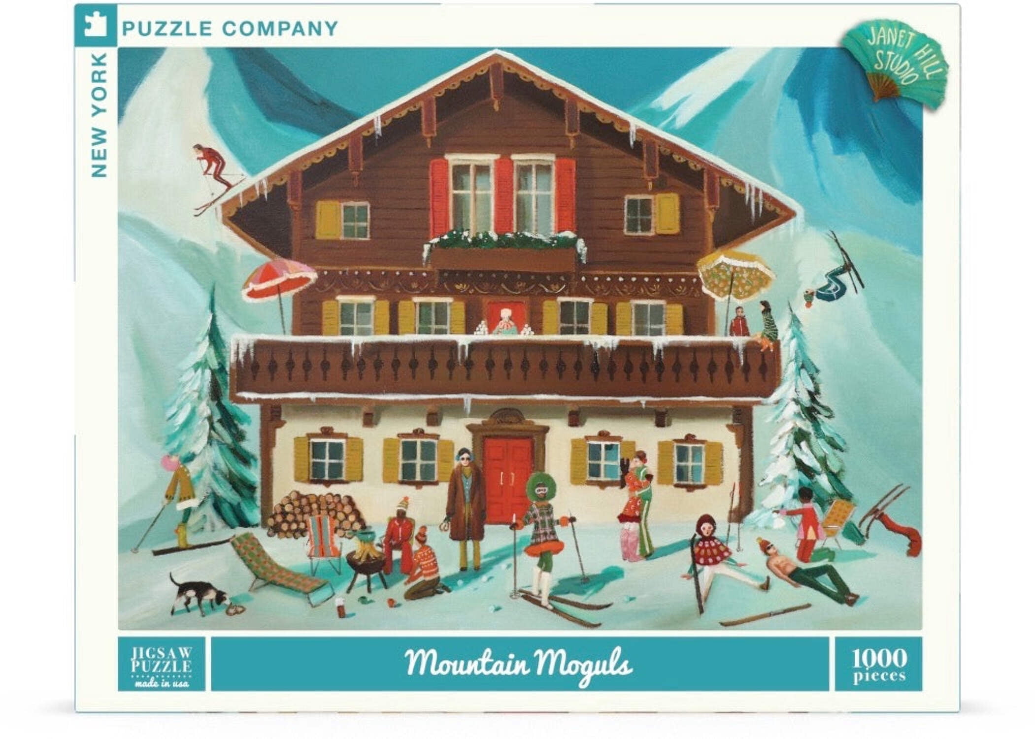 New York Puzzle Company Mountain Moguls 1000 Piece Jigsaw Puzzle