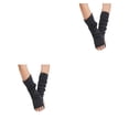 thumbnail image 1 of ZheElen 1 Pair Long Arm Cover High Elasticity Anti-skidding Jacquard Weave Less Sensitive Fingerless Gloves Mountaineering Ruffle Deep Gary 2Set, 1 of 6