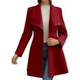 thumbnail image 2 of Women's Winter Coats Long Sleeve Lapel Mid-thigh A-Line Outerwear Double Breasted Pea Coat, 2 of 4