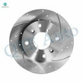 thumbnail image 2 of Set of 6 Front 260mm Drilled Slotted Brake Disc Rotors-Ceramic Brake Pad Kit For 1998-2002 Honda Accord, 2 of 8
