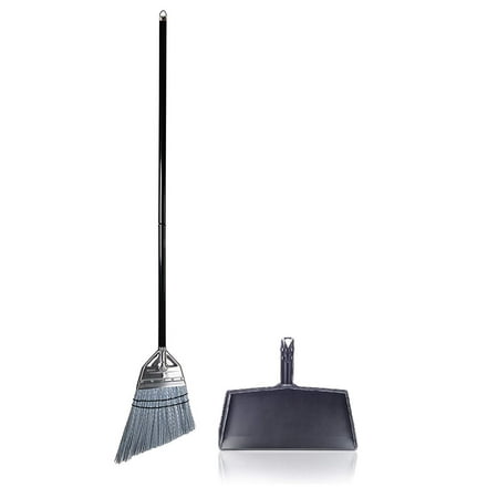 Fine Sweeping Broom - Fuller Brush Versatile Complete Angle Broom with Black Clip-On Dustpan – 9 1/2” Sweeping Path