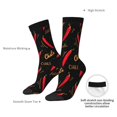 thumbnail image 4 of Bingfone Compression Socks for Women and Men Long Socks for Running Athletic Cycling Nurse- Hot Chili, 4 of 6
