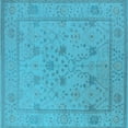 thumbnail image 1 of Ahgly Company Indoor Square Oriental Light Blue Industrial Area Rugs, 5' Square, 1 of 4