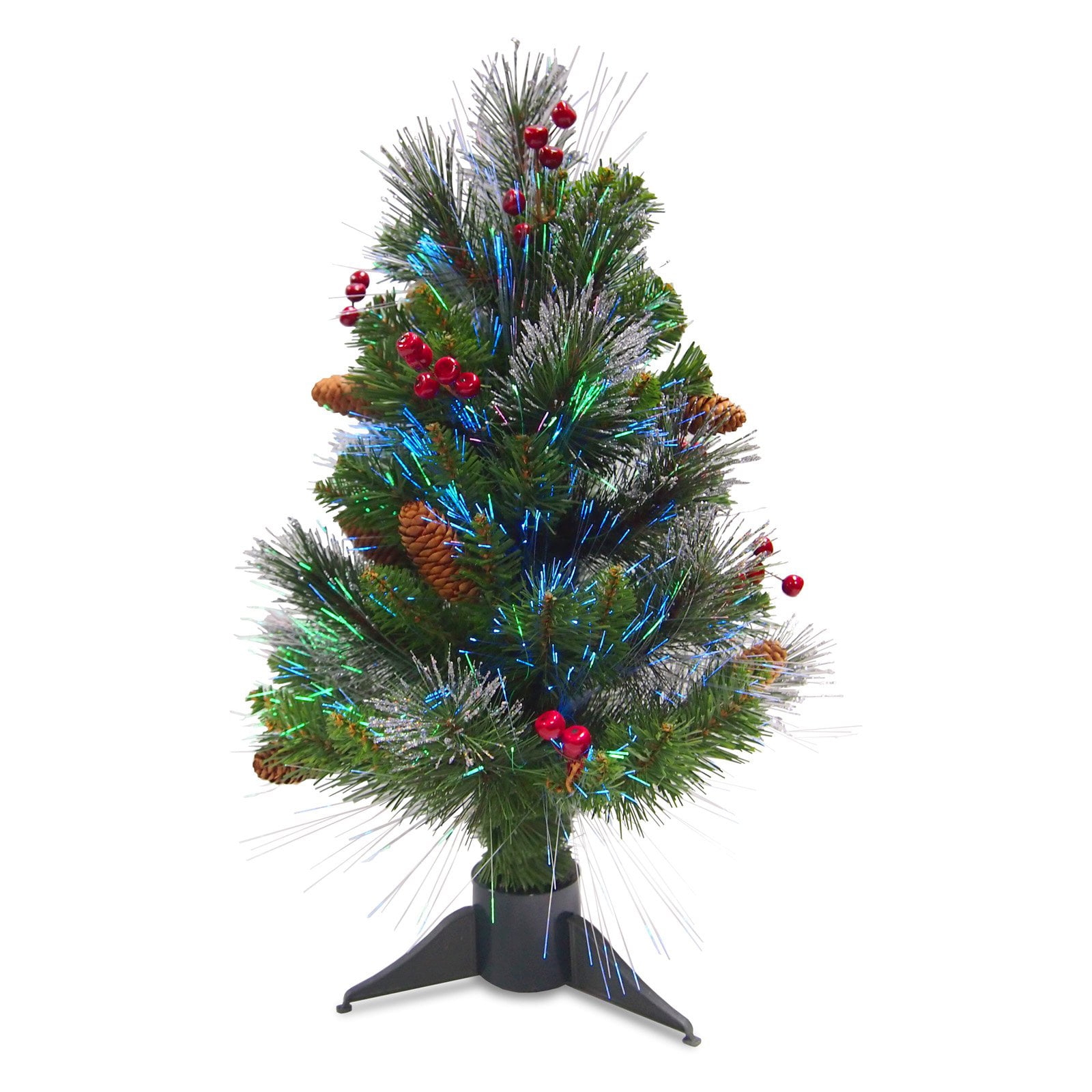 12 InchTable Top Fiber Optic Christmas Tree Shimmering Spruce Battery Operated 