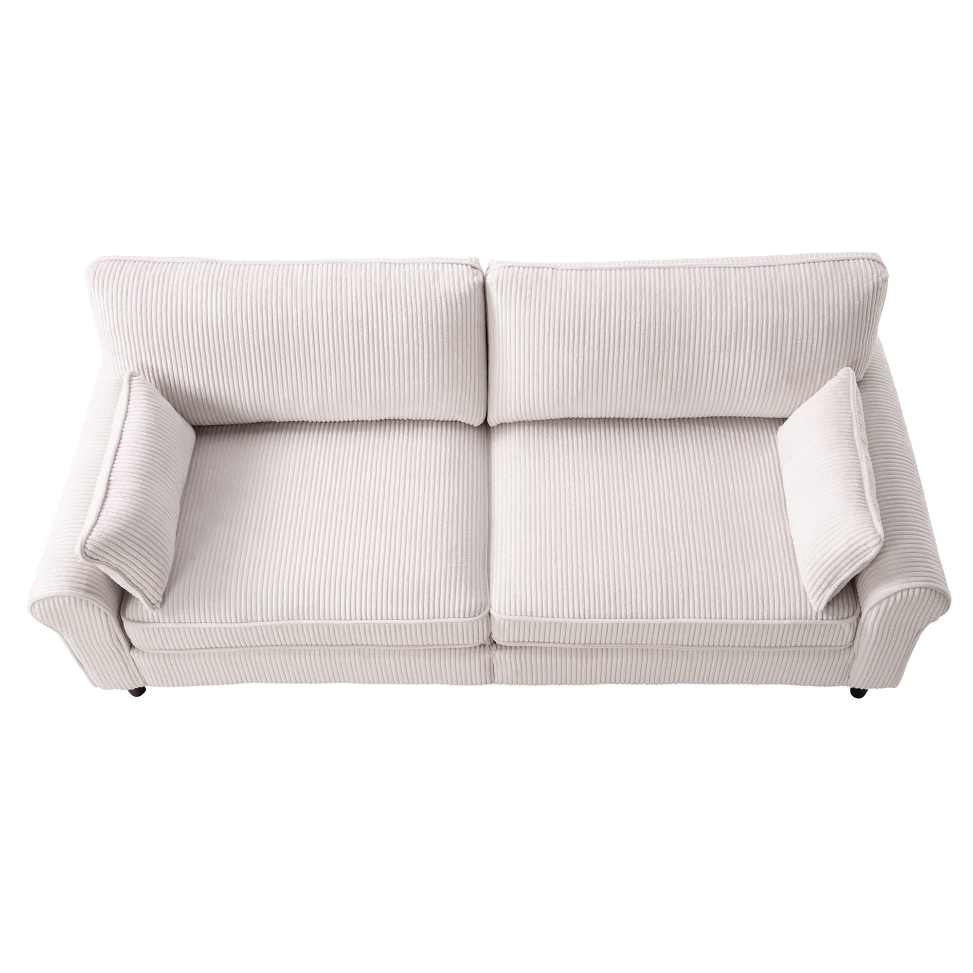 Lunale 80" Oversized Loveseat Sofa, Modern 2-Seater Cloud Couch for Living Room, White Corduroy
