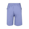 thumbnail image 4 of Women's Cotton Linen Elastic Waist Shorts with Drawstring and Side Pockets, Casual Solid Color Mid-Length Summer Shorts for Daily Wear, Lounge, and Outdoor Activities Purple XL, 4 of 8