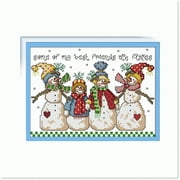 Frosty Delights Cross Stitch Kit - Whimsical Snowman Patterns for Easy Embroidery - Stamped or Counted Options Available!