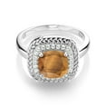 thumbnail image 2 of Gem Stone King 2.00 Ct Cushion Brown Tiger Eye 925 Sterling Silver Ring, 2 of 4