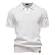 thumbnail image 1 of Blusa y camisa de manga corta con cuello vuelto para hombre, cómoda, lisa, de poliéster, informal, de manga corta y cuello vuelto, 1 of 3