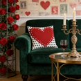 thumbnail image 1 of Valentine's Day Pillow Cover | Heart Pattern Decorative Cushion Case for Sofa and Bed | Festive Holiday Home Decor | 17.72 Inch Square Linen Pillow Sham, 1 of 6