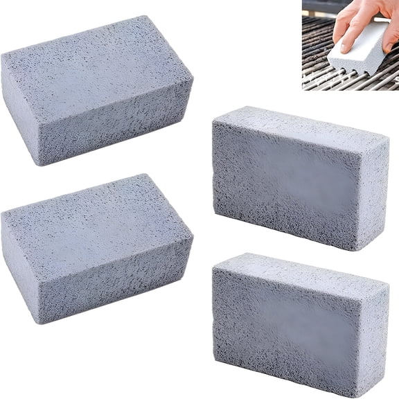 ACDANC Grill Cleaning Brick Block,Pumice Stone for Removing BBQ Grills,Racks,Flat Top Cookers,Pool,Toilet Cleaner (Grey 4 Pack)