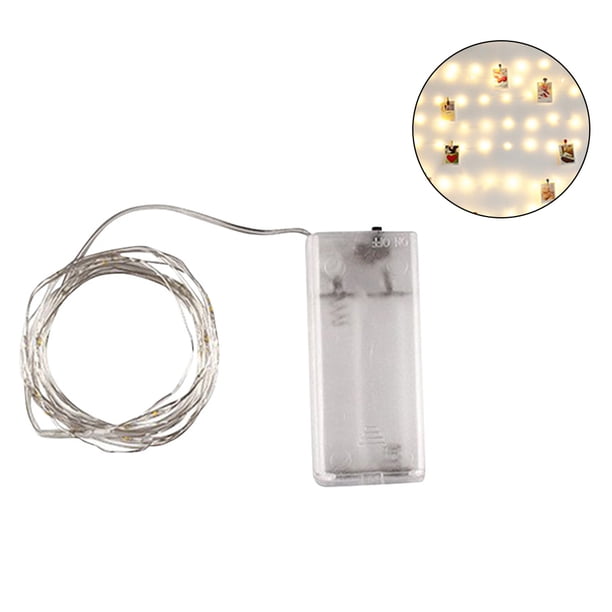 Billuyoard Guirnalda con Clip para fotos de 10M, guirnalda de luces Led con USB, guirnalda con pilas, Año Nuevo, Navidad, fiesta en casa, decoración de Iluminación navideña cálido 2M Billuyoard HA001434-01