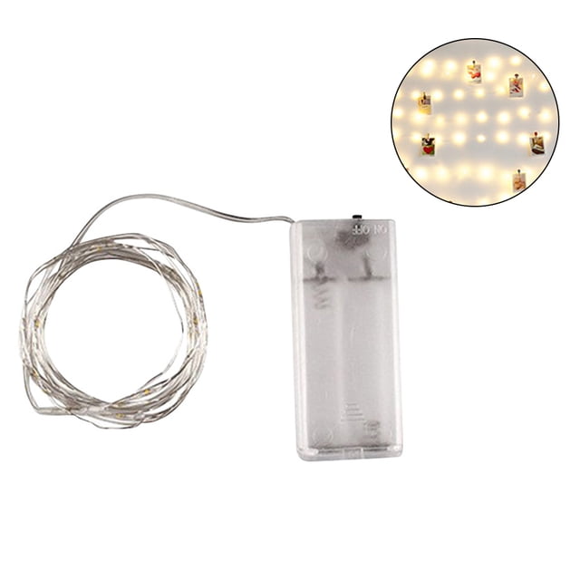 Billuyoard Guirnalda con Clip para fotos de 10M, guirnalda de luces Led con USB, guirnalda con pilas, Año Nuevo, Navidad, fiesta en casa, decoración de Iluminación navideña cálido 2M Billuyoard HA001434-01