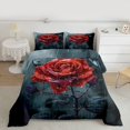 thumbnail image 2 of Castle Fairy Teens Red Rose Twin Comforter Sets,Flower Bedding Set, 2 of 8