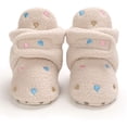 thumbnail image 4 of Baby Booties Newborn Boys Girls Fleece Boots Non Slip Grippers Stay On Slipper Socks Infant First Walker Winter Warm Crib Shoes, 4 of 7