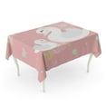 thumbnail image 1 of JSDART Nappe Cygne Mère Bébé Fille Chambre Princesse Mignonne sur Rose Couverture de Table Bureau Décoration Maison Fête 60x84 Pouces, 1 of 1