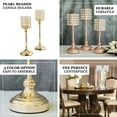 thumbnail image 4 of Efavormart Set of 3 Pearl Beaded Metallic Gold Candle Votive Holder Wedding Chandelier Centerpieces, 4 of 10