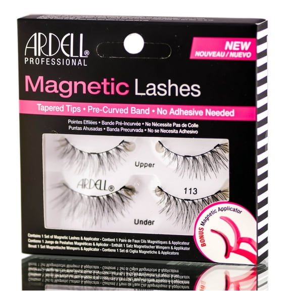 113 , Ardell Professional Magnetic Lashes , Hair Scalp Skin Body - Pack of 2 w/ SLEEK Teasing Comb