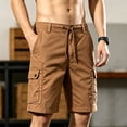 thumbnail image 6 of Men's Cargo Shorts Loose Fit Lightweight Breathable Casual Summer Multi-Pocket Camping Hiking Daily Wear Outdoor | AKLJWH,Coffee 3XL, 6 of 8