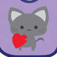thumbnail image 4 of Inktastic Heart Cat Boys or Girls Baby Bib, 4 of 4