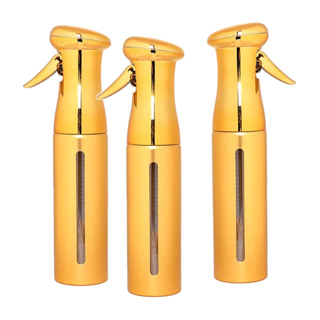 Paquete de 3 de spray de cabellero de peluquero de 8.5 oz, rociador de agua para plantas, Golden Colco Botella de spray peluquería