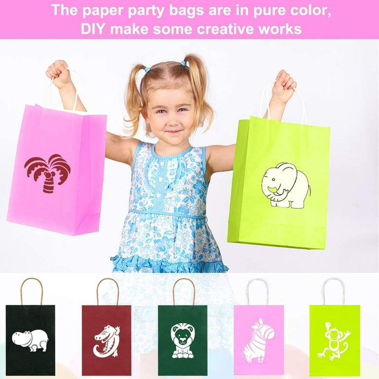 20 Pcs Multicolor Gift Bag 27 * 21 * 11Cm,Kraft Bag,Paper Bag,Kraft Paper  Bag,Paper Bags With Handles,Gift Pouch(Thicken 130Gsm)