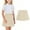 Beige, variant on OGLCCG Teens Girls Pleated Mini Skirt High Waist Solid Color School Uniform Skirts Pull On Cotton Short Tennis Skirt 2-17 Years