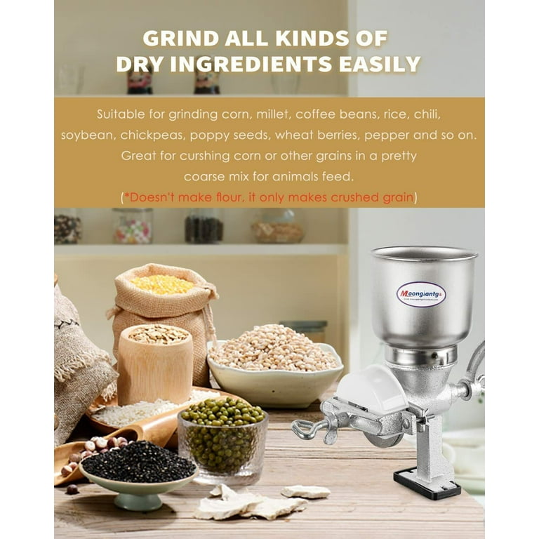 TOPCHANCES Manual Grain Grinder with Large Hopper, Corn Wheat Berries  Coffee Feed Miller
